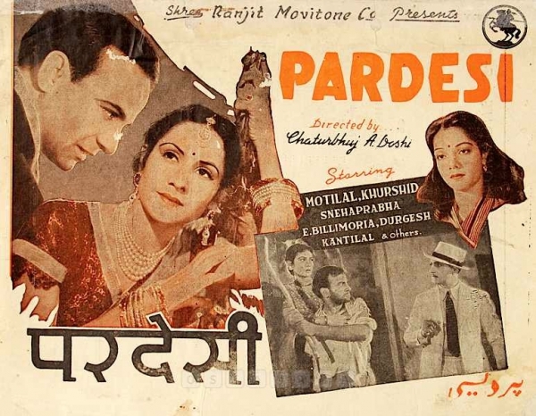 Pardesi
1941
Banner Ranjit Movietone
Director Chaturbhuj A. Doshi
Song Synopsis Booklet
1108188